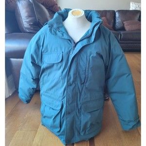 EDDIE BAUER Mens Premium Quality Goose Down Hooded Parka Jacket SIZE Large TALL